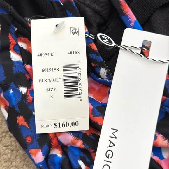 NWT Magicsuit Drew Cross Back V Neckline in Burano One Piece Swimsuit Size 8 - Picture 9 of 10